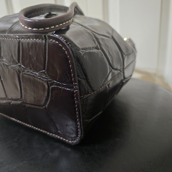 Dooney Denison Crossbody Drawstring Bag - Color: Espresso - Picture 6 of 12